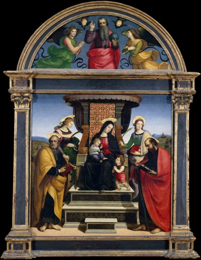 Madonna y el Niño entronizados con santos de Raffaello Sanzio Raphael