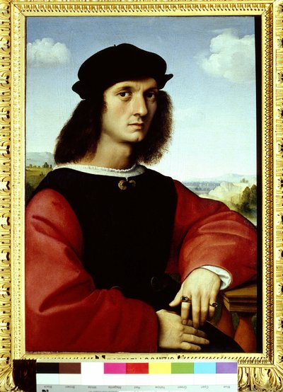 Retrato de Agnolo Doni, 1505-1506 Pintura de Rafael de Raphael