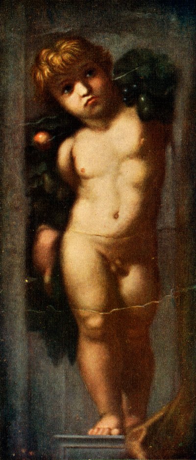 Putto con guirnalda de Raffaello Sanzio Raphael
