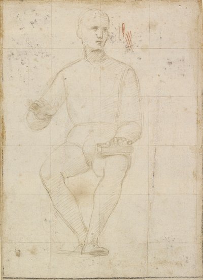 Estudio de un hombre sentado de Raphael