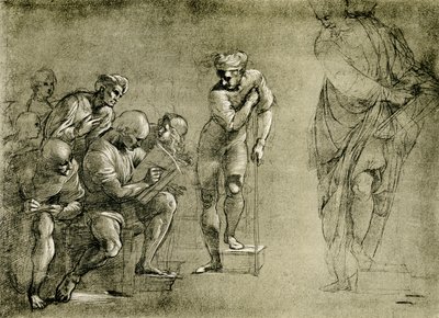 El grupo de Pitágoras de la Escuela de Atenas de Raffaello Sanzio Raphael