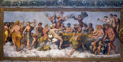 Banquete de bodas de Cupido y Psique, 1517 de Raphael