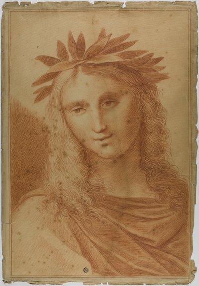 Mujer coronada con laurel de Raphael