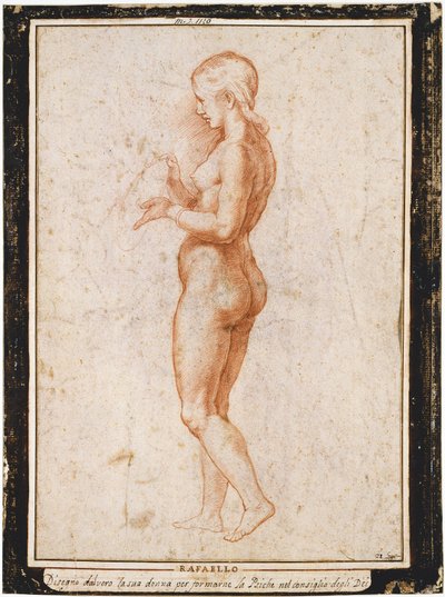 Figura femenina joven de perfil, ca 1517 de Raphael