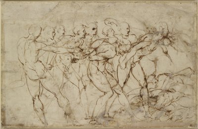 Una batalla de guerreros desnudos con cautivos, WA1846.179 de Raffaello Sanzio Raphael
