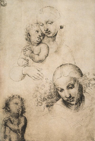Estudio para una Madonna y Niño de Raffaello Sanzio Raphael