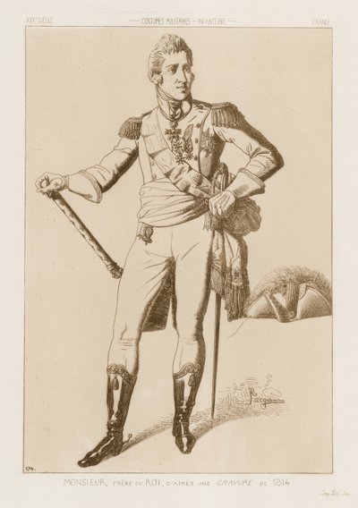 Caballero - hermano del rey (después de un grabado de 1814) de Raphael Jacquemin