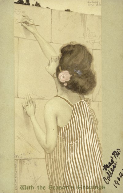 Niña escribiendo en una pared de Raphael Kirchner