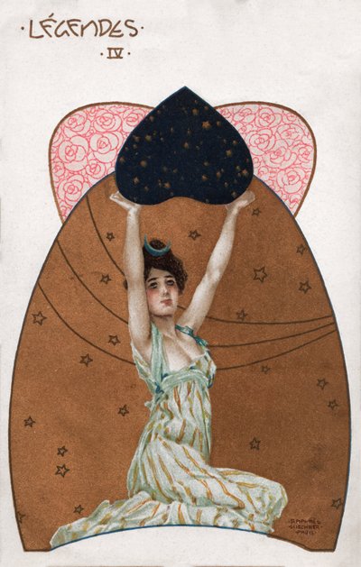 Mujer en estilo Secesión, c.1900 (ilustración) de Raphael Kirchner