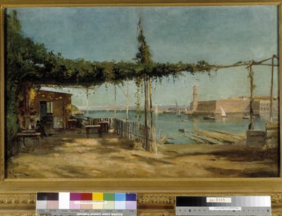 La entrada del puerto vista desde la Cala del Faro en Marsella (óleo sobre lienzo) de Raphael Luc Ponson