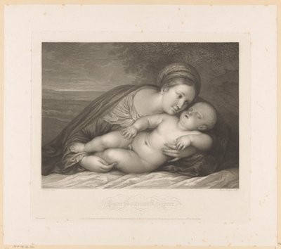 María con el Niño dormido en un paisaje
Parce Somnum Rumpere (título en el objeto) de Raphael Morghen