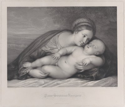 La Madonna abrazando al niño Cristo dormido, 1797 de Raphael Morghen