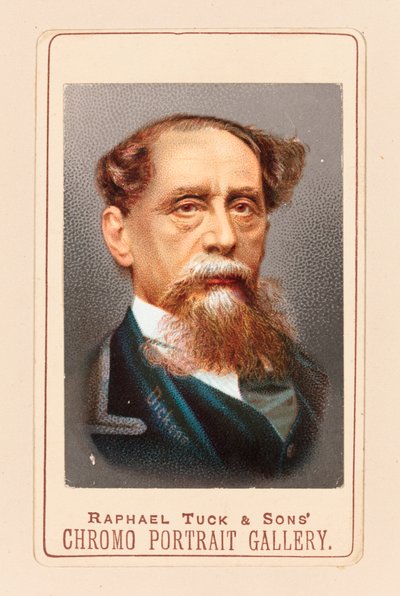 Impresión de Charles Dickens después de una fotografía de Robert Hindry Mason de Raphael Tuck and Sons