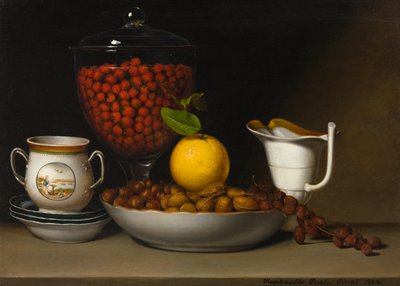 Naturaleza muerta: fresas, nueces, etc. de Raphaelle Peale