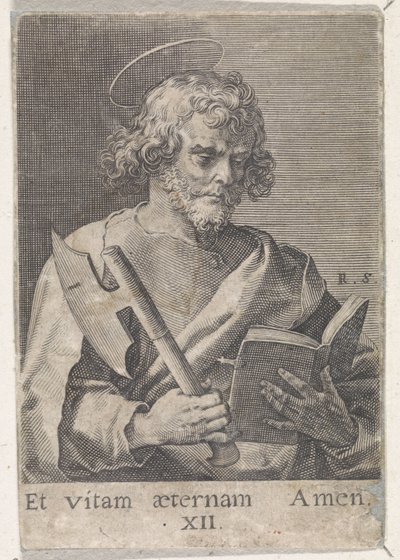 apóstol matías Cristo, María y los Doce Apóstoles (título de la serie) de Raphaël Sadeler (I)