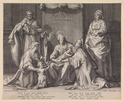 Sagrada Familia con Zacarías, Isabel y Juan Bautista de Raphaël Sadeler (I)