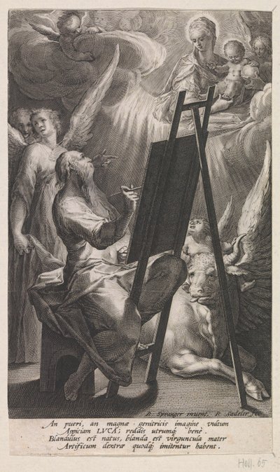 El evangelista san Lucas pinta a María con el niño Jesús de Raphaël Sadeler (I)