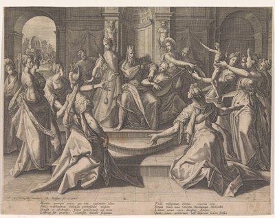 La idolatría de Salomón Sobre el poder de las mujeres (título de la serie) de Raphaël Sadeler (I)