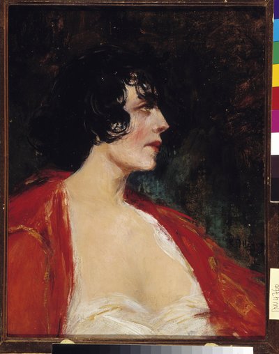 Retrato de mujer con blusa roja Pintura de Raymond Allegre (1857-1933) Siglo XX Mención obligatoria: Colección fondation regards de Provence, Marsella de Raymond Allegre