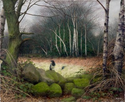 Una mañana al final del invierno, 2002 (óleo sobre tabla) de Raymond Booth