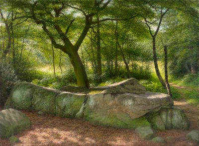 De Adel Crags: una brillante mañana de septiembre de 2001 (óleo sobre tabla) de Raymond Booth