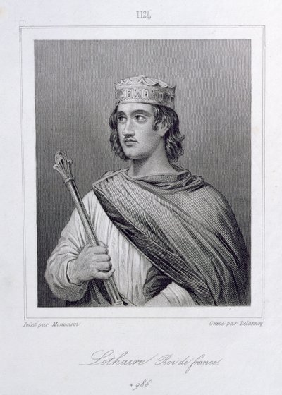 Lotario (941-986) Rey de Francia, grabado por Delannoy de Raymond Quinsac Monvoisin