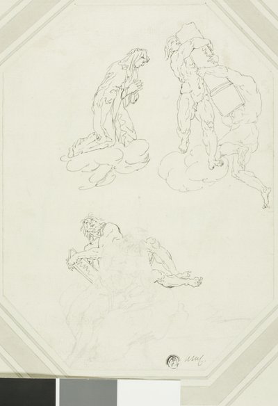 Virgen orante y figuras en las nubes de Raymond de Lafage