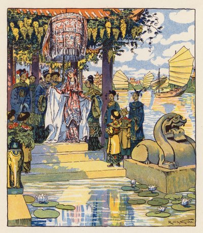 Les Mille et Une Nuits / Las mil y una noches (litografía en color) de Raymond de la Neziere