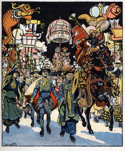 El matrimonio de Aladino y la princesa: ilustración para el cuento "Aladino o la lámpara maravillosa" de "Las mil y una noches de Raymond de la Neziere