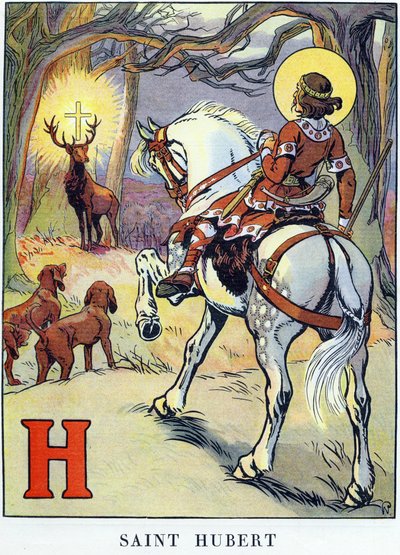 La visión de San Huberto (656 y 658-727) de Raymond de la Neziere