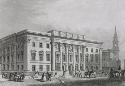 Vista del Salón de los Orfebres desde Foster Lane, grabado por Albutt, c.1835 de Read