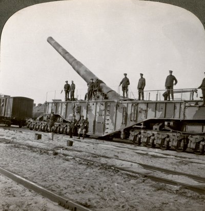 Cañón ferroviario de 16 pulgadas que pulverizó la Línea Hindenburg, Primera Guerra Mundial, Francia, 1917-1918 de Realistic Travels Publishers
