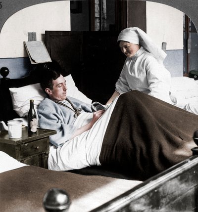 Un soldado escribiendo una carta en el hospital, Primera Guerra Mundial, 1914-1918 de Realistic Travels Publishers