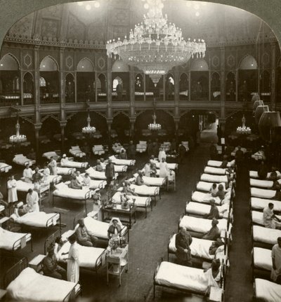 Interior del hospital espacioso en Brighton, Sussex, Primera Guerra Mundial, 1914-1918 de Realistic Travels Publishers