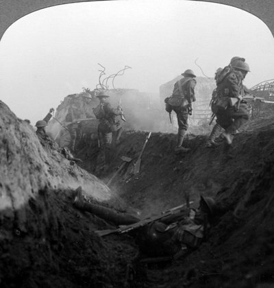 Guerra de trincheras en la Línea Hindenburg, Bellicourt, Francia, Primera Guerra Mundial, 1917-1918 de Realistic Travels Publishers