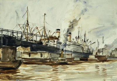 Escena del muelle de Reginald Marsh