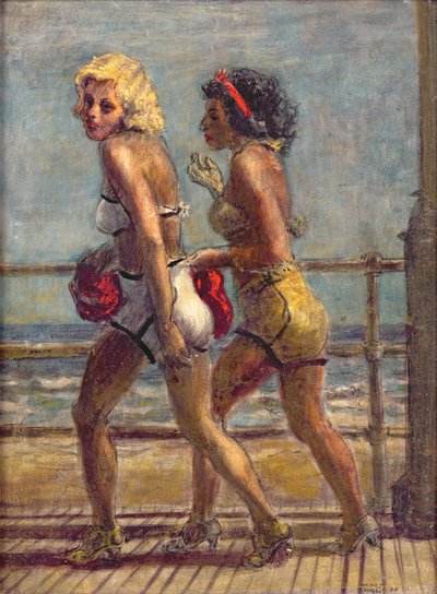 Two Girls on Boardwalk (témpera sobre lienzo) de Reginald Marsh