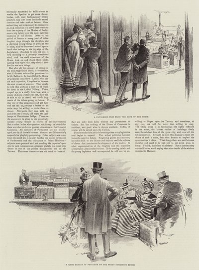Visitantes en la Cámara de los Comunes (litografía) de Reginald Thomas Cleaver