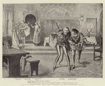 Nueva obra del Sr. H A Jones, "The Tempter", en el Haymarket, Acto II (litografía) de Reginald Thomas Cleaver