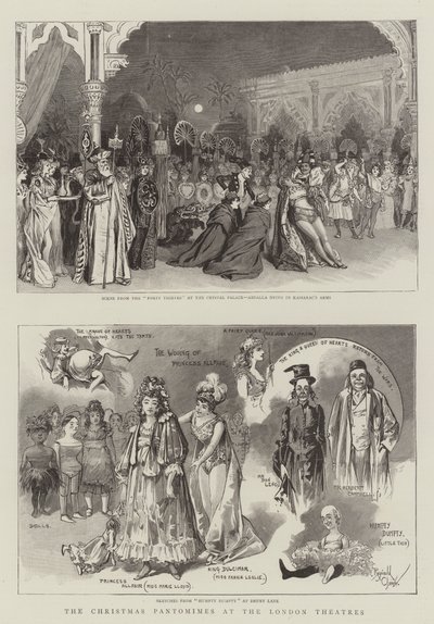 Las Pantomimas de Navidad en los Teatros de Londres (grabado) de Reginald Thomas Cleaver