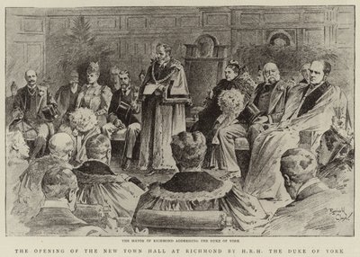 Inauguración del nuevo ayuntamiento de Richmond por S.A.R. el Duque de York (litografía) de Reginald Thomas Cleaver
