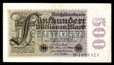 Papiermark de la República de Weimar, era de hiperinflación posterior a la Primera Guerra Mundial (1921-24) de Reichsbankdirektorium Berlin