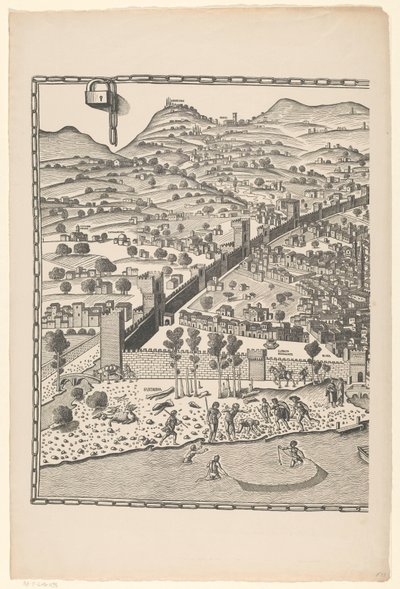 Vista de Florencia (parte izquierda) Fiorenza (título sobre objeto) de Reichsdruckerei