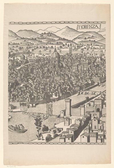 Vista de Florencia (parte media) Fiorenza (título sobre objeto) de Reichsdruckerei
