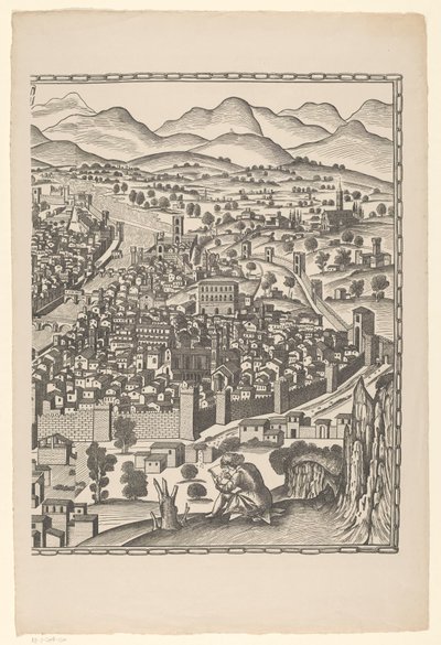 Vista de Florencia (parte derecha) Fiorenza (título sobre objeto) de Reichsdruckerei