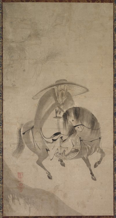 Su Dongpo montando un burro, finales del siglo XVI a principios del siglo XVII de Reietsu