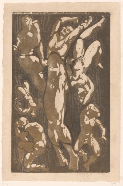 Composición con seis figuras humanas de Reijer Stolk (signed by artist)