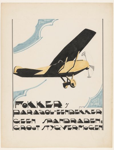 El monoplano parasol de Fokker. Sin cables de tensión: gran potencia de estigmatización (título original del objeto) de Reijer Stolk (signed by artist)
