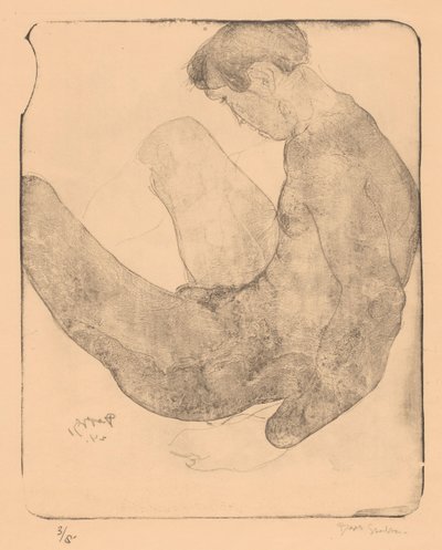 Hombre desnudo con las rodillas levantadas de Reijer Stolk (signed by artist)