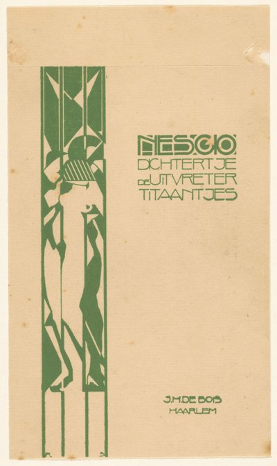 Diseño de encuadernación para: Nescio, Dichtertje, de uitvreter en titanjes, 1918 de Reijer Stolk